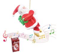 LJSCQF Santa Claus Musical Climbing Rope, 2026 New Electric Climbing Santa On Rope, Hanging Climbing Santa On Rope with Funny Musical, Novel Electric Climbing Santa for Christmas Tree Fireplace (1)