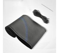 LJSMFC Leather Car Steering Wheel for Land Rover Range Rover Vogue 2013 2014 2015 2016 2017,Stitch On Wrap Cover DIY Sewing Comfortable, Anti-slip,Blue