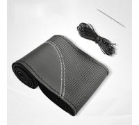 LJSMFC Leather Car Steering Wheel for Mazda 6 Coupe Mazda 3 Mazda 5 CX-30 CX-5 CX-8,Stitch On Wrap Cover DIY Sewing Comfortable, Anti-slip,White