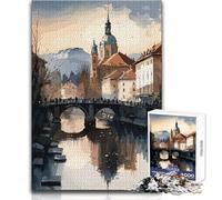 Ljubljana Slovenia City 1000 Pieces Puzzles for Adults Interactive Educational Skill Game Great Meaningful Gift Idea Size 50x75cm