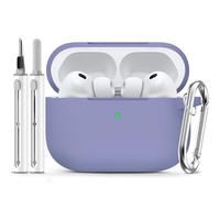Ljusmicker for AirPods Pro 3 Case 2025 with Cleaner Kit,Soft Silicone Protective Cover for Apple AirPods Pro 3rd Generation Case for Women Men,AirPod Pro 3 Cases Accessories with Keychain-Lavender