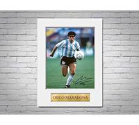 LJW Diego Maradona A4 Printed Signed Autograph Photo Display Mount Gift