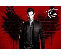 LJW Lucifer Tom Ellis Printed Signed Poster A4
