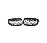 LJWAN Front Bumper Grille Mesh for BMW 3 Series F30 2012-2019, Front Hood Bumper Grille Grill Front Kidney Double Slat Grill Grille Car Accessories,Half silver
