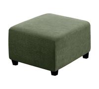 LJWDYS 4 Sizes Square Footstool Cover, Super Soft Stretch Ottoman Pouffe Slipcovers (Color : Green, Size : Medium)