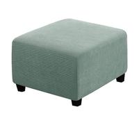 LJWDYS 4 Sizes Square Footstool Cover, Super Soft Stretch Ottoman Pouffe Slipcovers (Color : LightGreen, Size : XXL)