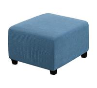 LJWDYS 4 Sizes Square Footstool Cover, Super Soft Stretch Ottoman Pouffe Slipcovers (Color : LightSkyBlue, Size : XXL)