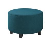 LJWDYS Round Knitted Ottoman Cover, Stretch Thick Footrest Foot Stool Furniture Protector with Elastic Bottom (Color : Teal, Size : Large)