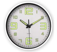 LJWWEI 1pc Modern White Glow-in-the-dark Wall Clock Luminous Digital Glow-in-the Dark Hands Wall Clock 8-inch Home Mute Clock