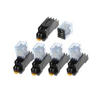 LJWWEI 5 X AC DC 12V 24V 36V 110V 220V 380V 5A Coil DPDT 8Pins Red Light General Purpose Power Relay W Base MY2NJ MY2P HH52P