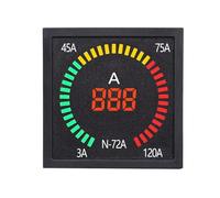 LJWWEI N-72 AC Rotary Table Signal Indicator Light LED Digital Display Voltage AC50-500V Current 3-120A HZ Meter 72x72mm