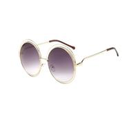 LJWWEI Vintage Oversize Round Sunglasses Women Alloy Around Hollow Frame Circling Sun Glasses UV400