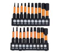 LjwZekyrnt 20 Pieces Hex Bits with 1/4in Shank Metric Imperial Magnetic Alloy Steel Bit Set for Screwdriver Impact Drill