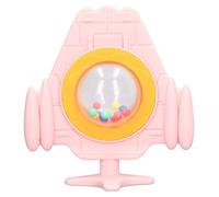 LjwZekyrnt Baby Silicone Teether Cartoon Airplane Shaped Colorful Bead with Storage Box (Pink)