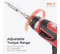 LjwZekyrnt Cordless Screwdriver Kit Rechargeable Power Screwdriver with LED Light 6+1 Torque Setting 200RPM 1500mAh