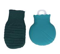 LjwZekyrnt Hot Water Bottle Bag Explosionproof Silicone Hot Water Bottle with Knit Cover for Family Life 245ml (Green)