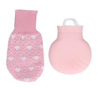 LjwZekyrnt Hot Water Bottle Bag Explosionproof Silicone Hot Water Bottle with Knit Cover for Family Life 245ml (Pink)