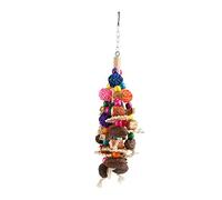 LjwZekyrnt Parrot Chewing Toy Beak Grinding Colorful Nuts Corn Cobs Rattan Balls Large Bird Bite Toy for Budgies Macaw Cockatiel