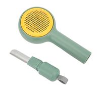 LjwZekyrnt Pet Hair Comb Pet Self Cleaning Open Knot Brush with Comfortable Handle for Shedding and Grooming (Third generation/including open knot (green)