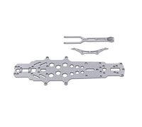 LjwZekyrnt RC Carbon Fiber Chassis High Flexibility CNC Machining Hollow 2 Layer Sinking Replacement RC Bottom Chassis Plate (Silver)