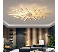 LJX Ceiling Fans with Lights and Remote APP Control Reversible DC Large Ceiling Fans with Lamps Dimmable 6 Speed Fan Light for Living Room Bedroom, Gold, 100cm
