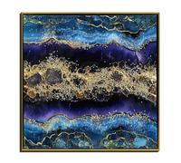 LJXDUBAF Framed Geode Wall Art Black White Gold Abstract Canvas Prints, Crystal Texture Stone Pattern Wall Pictures for Living Room Bedroom Office Wall Decor