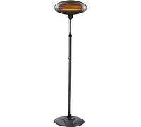 LJXiioo 2KW Outdoor Quartz Electric Garden Patio Heater, Free Standing Waterproof Adjustable Heat Angle And Height Adjustable Stand