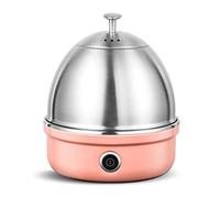 LJXiioo Stainless Steel Electric Egg Cooker with Auto Shut Off Up to 7 Eggs, Buzzer and Stainless Steel Tray for Soft, Medium, Hard Boiled, Poached, Custard,A