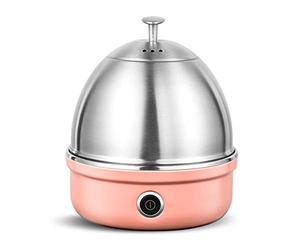 LJXiioo Stainless Steel Electric Egg Cooker with Auto Shut Off Up to 7 Eggs, Buzzer and Stainless Steel Tray for Soft, Medium, Hard Boiled, Poached, Custard,A