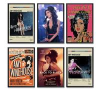 LJXOSKMK Amy Poster Winehouse (Set of 6) Album Cover Posters Music Canvas For Bedroom Aesthetic Wall Art Posters & Prints 08x12inch(20x30cm) Style-3