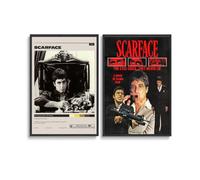 LJXOSKMK Scarface Poster (Set of 2) Unframed 12in x 18in(30x45cm) Classic Vintage Movie Posters Canvas Posters For Bedroom Aesthetic Wall Art Posters & Prints Style-11