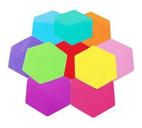LJY 10 Pcs Hexagon Stickers 15 cm Side, Writable Vinyl Sticky Labels, Assorted Coloured Floor Decals for Office Organisation, Wall Art and Signage