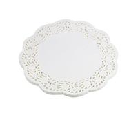 LJY 100 Pcs Round Paper Doilies White (12 in) cm - Lace Doyleys for Arts and Crafts, DIY Wedding Decor, Scrapbooking, Table Settings and Party Placemats