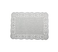 LJY 100 Pcs Square Paper Doilies White (8x12 in) - Lace Doyleys for Arts and Crafts, DIY Wedding Decor, Scrapbooking, Table Settings and Party Placemats
