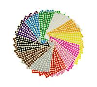 LJY 10mm Round Dot Stickers Color Coding Labels, 12 Different Assorted Colors, 36 Sheets, 5940 Dots in Total