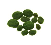 LJY 12 Pieces Assorted Sized Artificial Moss Rocks Decorative Faux Stones for Floral Arrangements, Fairy Gardens, Terrariums and Crafting