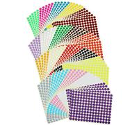 LJY 16500 Pcs Round Stickers 10mm, 20 Assorted Colours Dot Stickers, Self Adhesive Coloured Sticky Labels for Colour Coding, Calendars, Wall Planners and Office Filing (100 Sheets)
