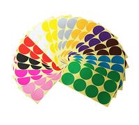 LJY 192 Pcs Large Round Stickers 50mm, 12 Assorted Colours Dot Stickers, Self Adhesive Coloured Sticky Labels for Colour Coding, Moving House, Warehouse Inventory and Event Marking (24 Sheets)