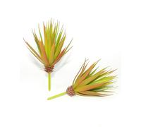 LJY 2 Pieces Realistic Artificial Faux Succulent Yucca Vera Greenhouse Small Plants Unpotted for Home Garden Decoration (Spring Green) (2, Autumn)