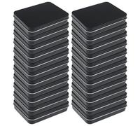 LJY 22 Pack Empty Rectangular Metal Storage Organizer Tins with Hinged Lids for Small Items and Other Craft Projects, 115 x 85 x 22 mm (Black)