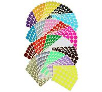 LJY 2400 Pcs Round Stickers 32mm, 20 Assorted Colours Dot Stickers, Self Adhesive Coloured Sticky Labels for Colour Coding, Moving House, Inventory and Office Filing (100 Sheets)