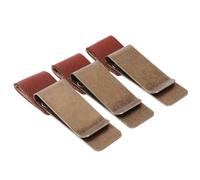 LJY 3 Pcs Retro Style Pen Loop Clips 7 x 2 cm, Stainless Steel and Leather Pen Holder for Notebook, Journal and Planner, Vintage Brass Effect Book Accessories