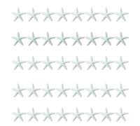 LJY 40 Pcs Artificial Resin Starfish 3 cm (1.2 in) - Mini Sea Stars for Crafts, Aquarium Decoration, Vase Fillers, Wedding and Christmas Decor, Odourless Resin Charms for DIY (White)