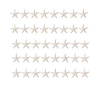 LJY 40 Pieces 3cm Resin Pencil Finger Starfish for Wedding Home Decor and Craft Project (Beige)