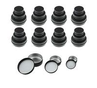 LJY 48 Pieces Black Round Aluminum Cans Screw Lid Metal Tins Jars Empty Slip Slide Containers (Mixed Sizes)