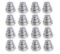 LJY 48 Pieces Round Aluminum Cans Screw Lid Metal Tins Jars Empty Slip Slide Containers (Mixed Sizes)