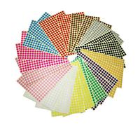 LJY 8mm Small Round Dot Stickers Sticky Colour Coding Labels, 12 Different Assorted Colors, 24 Sheets