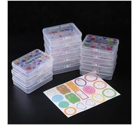 LJY Clear Plastic Boxes, 12 Pack, 11.5 x 8.5 x 2.8 cm, Heart Print | The space is large enough for you to store small gadgets, you can easily see what's inside. Lightweight and easy to take