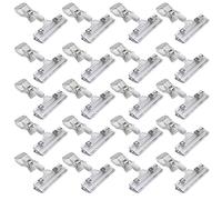 LJY Clear Rotatable POP Display Clips, 20 Pack for Signs and Tags | Adjust the upper and lower clip orientation to place a small card where it remains easy to read