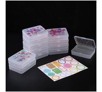 LJY White Plastic Boxes, 12 Pack, 11.5 x 8.5 x 2.8 cm, Heart Print | The space is large enough for you to store small gadgets, you can easily see what's inside. Lightweight and easy to take